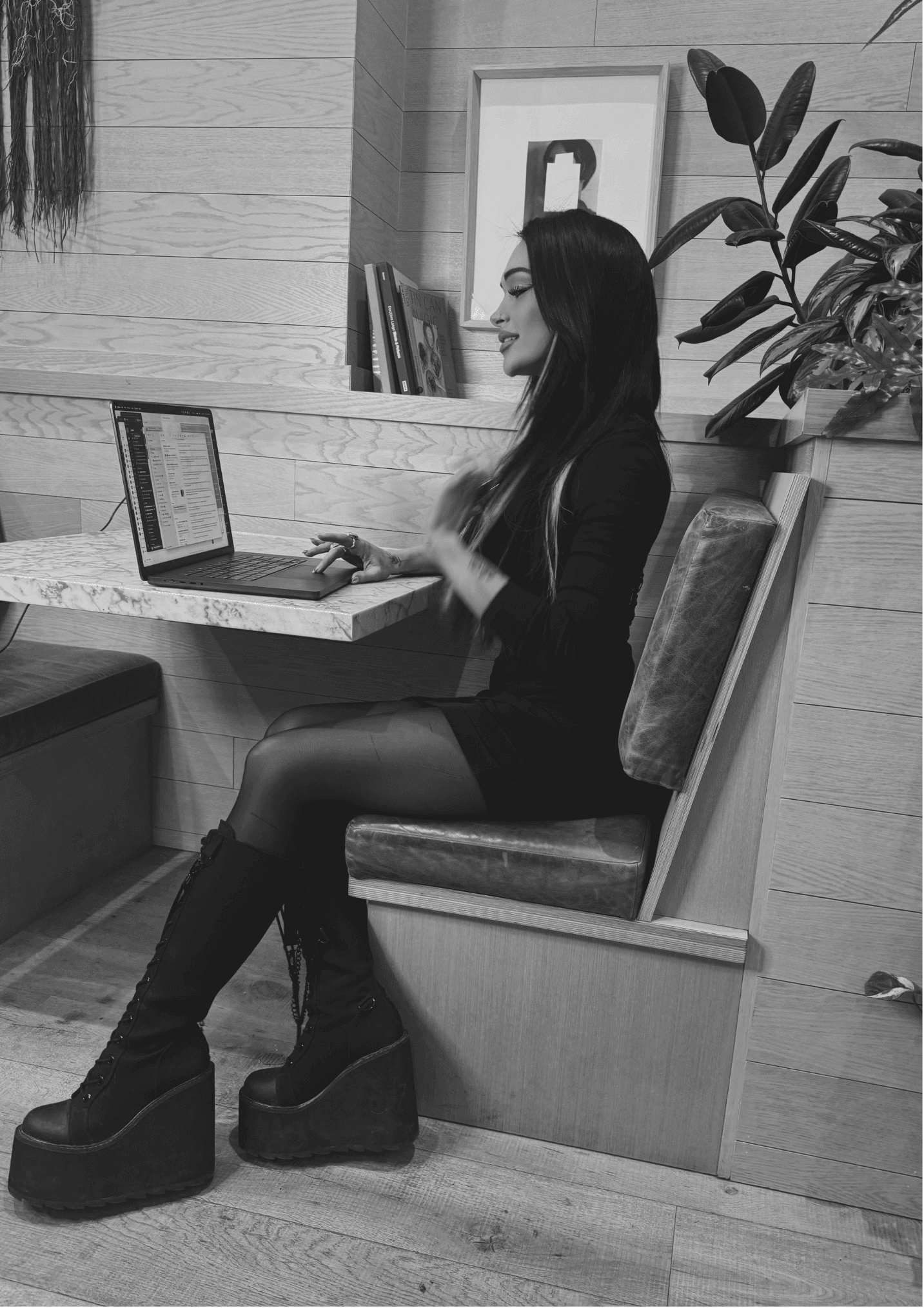 Blaire working at a booth